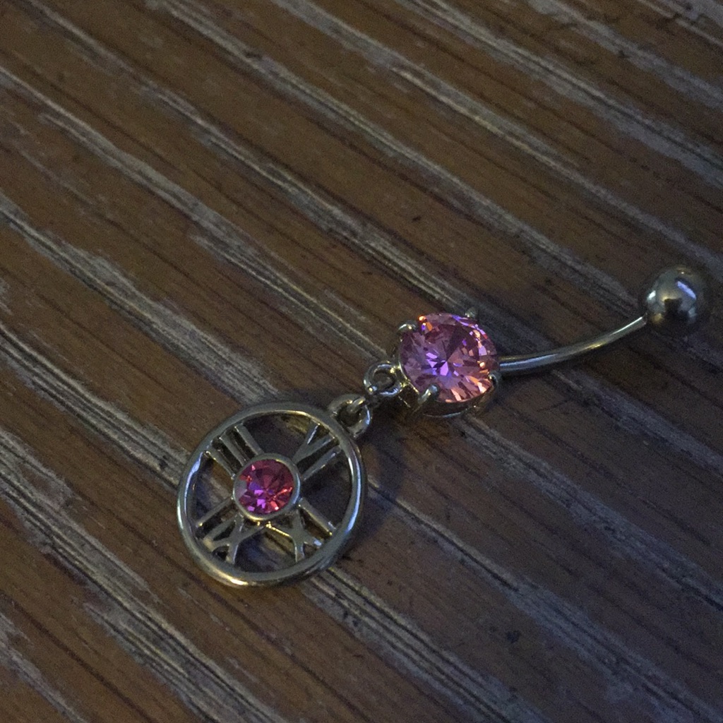 Pink Dangle Belly Ring